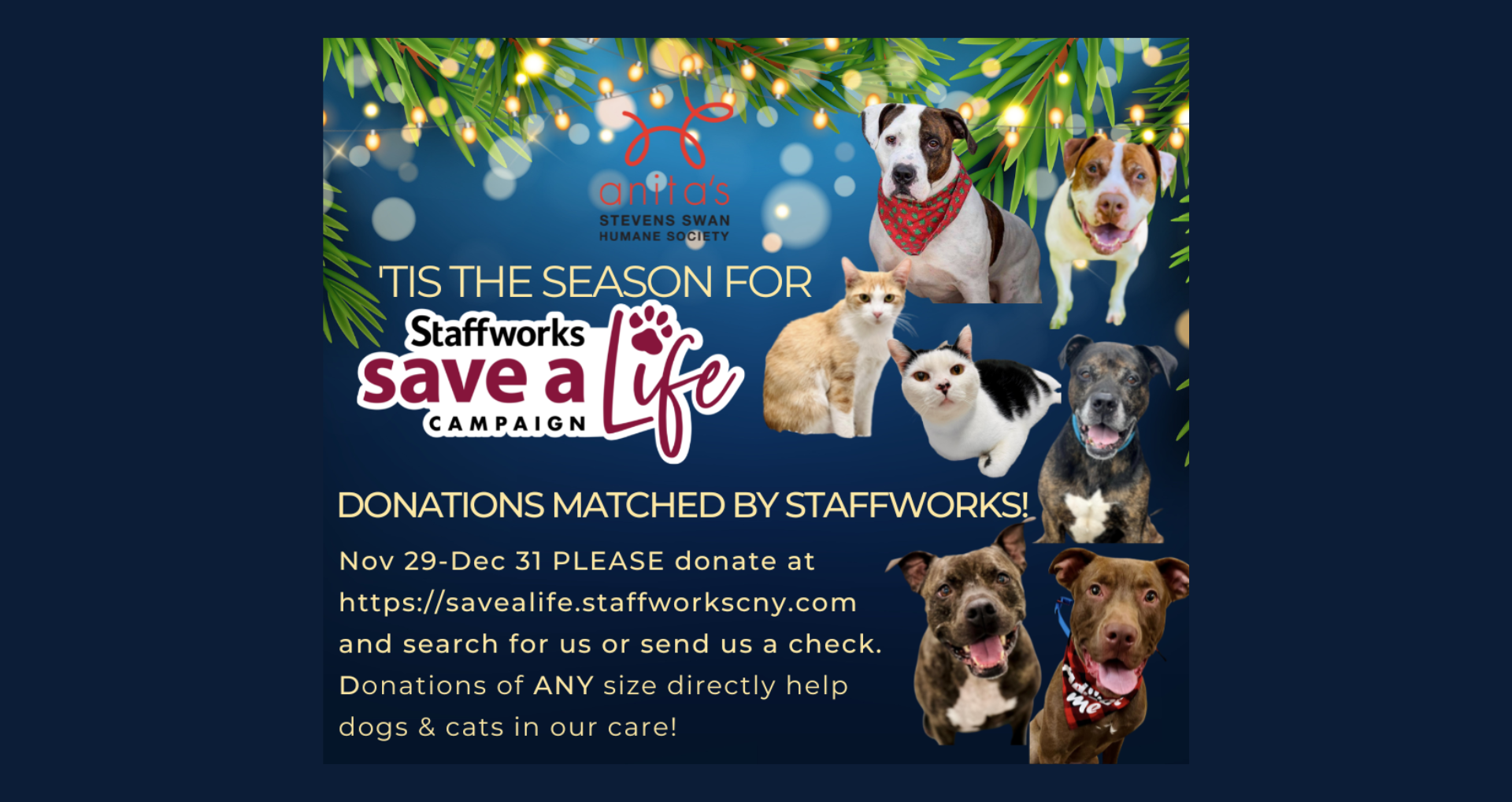 Staffworks 2022 Save A Life Campaign, Donations MATCHED!